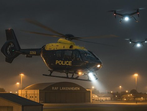 HELICOPTER HAS NEAR COLLISION WITH UFO