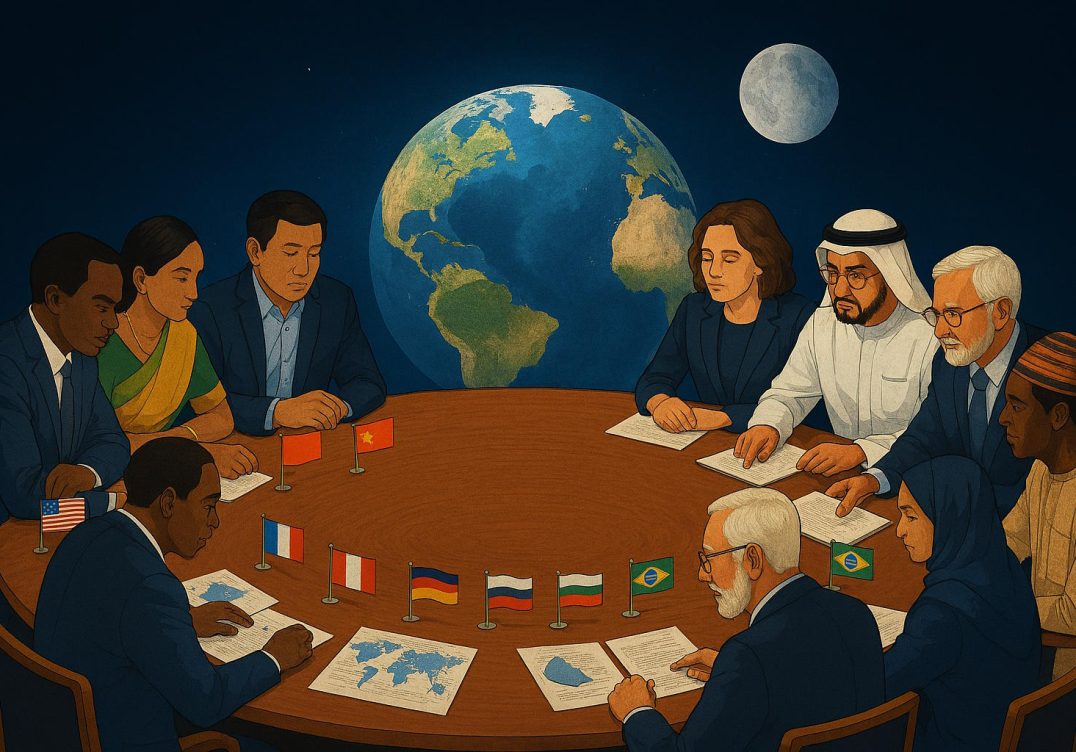 World leaders are deliberating issues concerning outerspace.